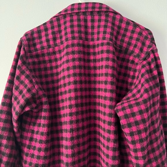 Benelton Made in Italy Checkered Shacket Pink Black - Picture 6 of 14